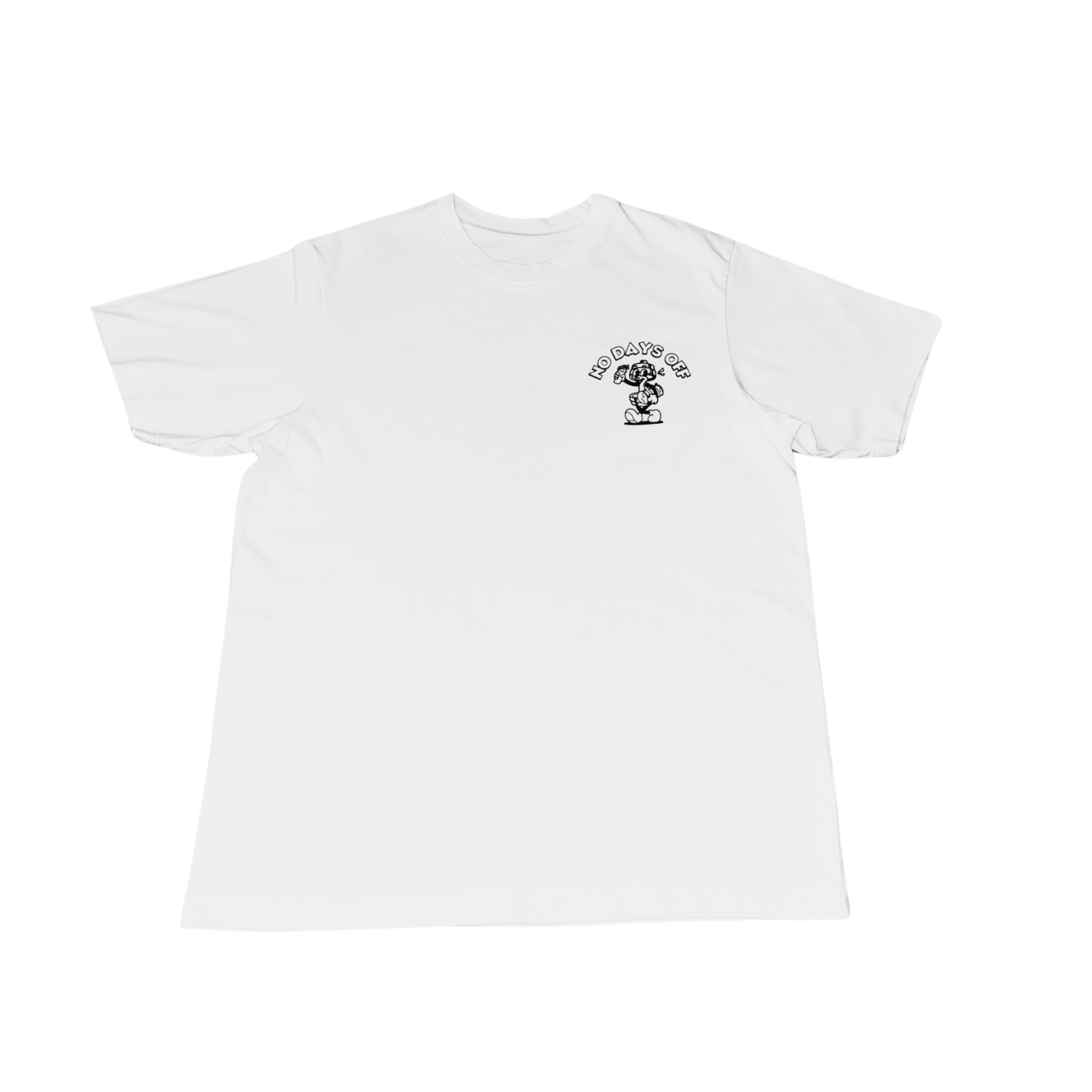 'No Days Off' - White Oversized T-shirt