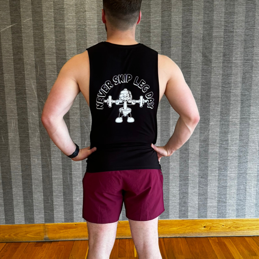 🥉Never Skip Leg Day - Bronze Level on Black Vest - Squat